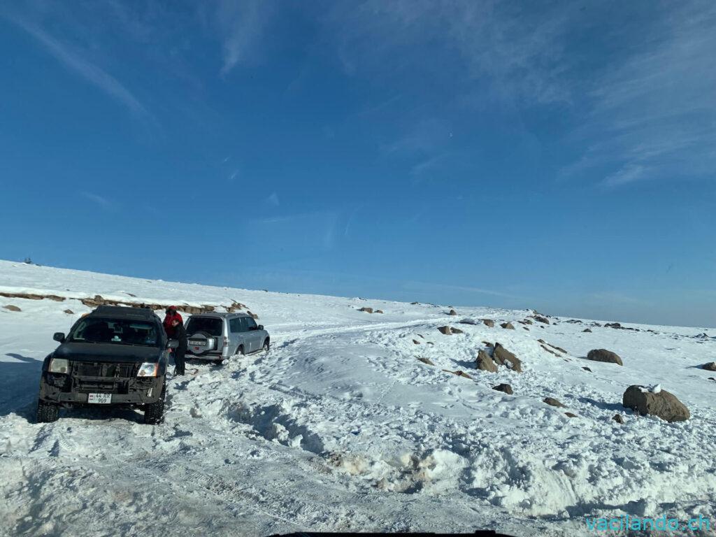 Aragats Berg im Winter Armenien Offroad